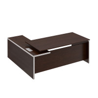 Стол руководителя с брифинг приставкой боковой правой венге тёмный МЕ 139 ВТ