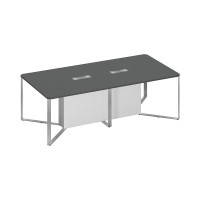 Стол для переговоров составной 2-секционный антрацит премиум / антрацит премиум / белый премиум СП 102 АР АР БП ХР