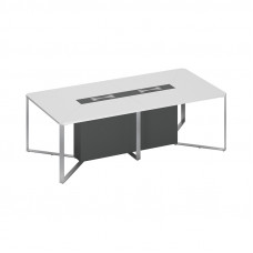 Стол для переговоров составной 2-секционный белый премиум / антрацит премиум / антрацит премиум СП 103 БП АР АР ХР