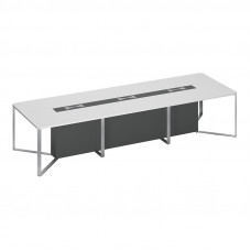 Стол для переговоров составной 3-секционный белый премиум / антрацит премиум / антрацит премиум СП 107 БП АР АР ХР