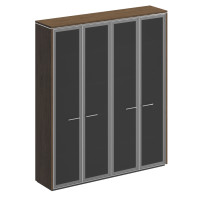 Шкаф для документов с высокими стеклянными дверями дуб табачный ВЛ 360-1 ДТ