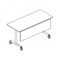 Стол складной с экраном натуральный дуб / металлокаркас серый А4 С 082-1 НД