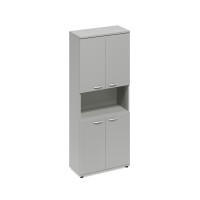 Шкаф для документов 4-дверный с открытой нишей серый А4 9374 СЕ