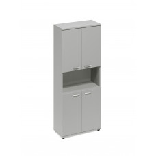 Шкаф для документов 4-дверный с открытой нишей серый А4 9374 СЕ