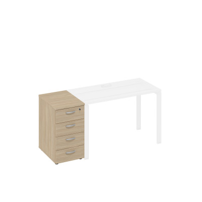 Тумба приставная 4-х ящичная с замком дуб скандинавский А4 9220 ДК