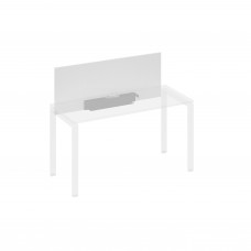 Экран настольный фронтальный для стола 140 с кабель-каналом белый премиум / металлокаркас антрацит А4 А 832 БП