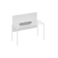 Экран настольный фронтальный большой для стола 140 с кабель-каналом белый премиум / металлокаркас антрацит А4 А 837 БП