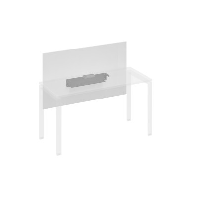 Экран настольный фронтальный большой для стола 140 с кабель-каналом белый премиум / металлокаркас антрацит А4 А 837 БП