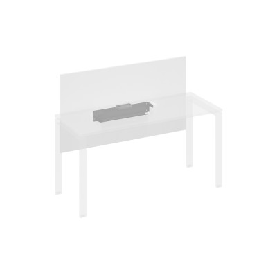 Экран настольный фронтальный большой для стола 160 с кабель-каналом белый премиум / металлокаркас антрацит А4 А 838 БП