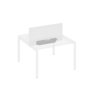 Экран настольный фронтальный для стола 120 с двумя кабель-каналами белый премиум / металлокаркас антрацит А4 А 846 БП