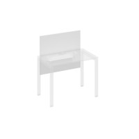 Экран настольный фронтальный большой для стола 100 с кабель-каналом белый премиум / металлокаркас белый А4 Б 835 БП