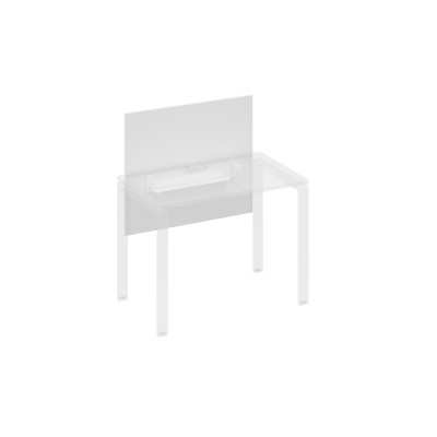 Экран настольный фронтальный большой для стола 100 с кабель-каналом белый премиум / металлокаркас белый А4 Б 835 БП