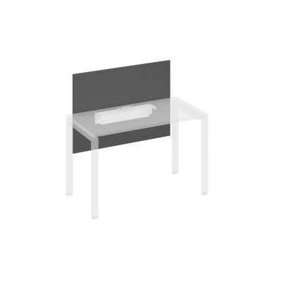 Экран настольный фронтальный большой для стола 120 с кабель-каналом антрацит премиум / металлокаркас белый А4 Б 836 АР