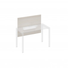 Экран настольный фронтальный большой для стола 120 с кабель-каналом дуб / металлокаркас белый А4 Б 836 ДШ