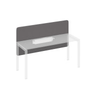 Экран для стола 160 фронтальный тканевый с кабель-каналом серый / металлокаркас белый А4 Б 858 BA50