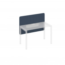 Экран фронтальный тканевый мягкий с кабель-каналом для стола 120 синий / металлокаркас серый А4 С 856 BA40