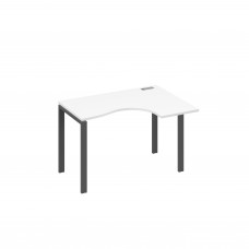 Стол правый "Классика" на металлокаркасе UNO эргономичный белый премиум / металлокаркас антрацит А4 А1 032 БП