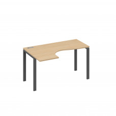 Стол левый на металлокаркасе UNO эргономичный "Классика" натуральный дуб / металлокаркас антрацит А4 А1 033 НД