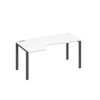 Стол эргономичный левый "Классика" на металлокаркасе UNO белый премиум / металлокаркас антрацит А4 А1 045 БП