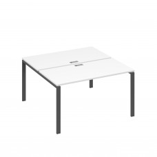 Рабочая станция на металлокаркасе UNO (2х140) белый премиум / металлокаркас антрацит А4 А1 174 БП