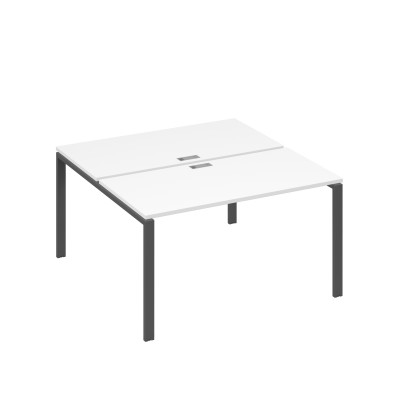 Рабочая станция на металлокаркасе UNO (2х140) белый премиум / металлокаркас антрацит А4 А1 174 БП