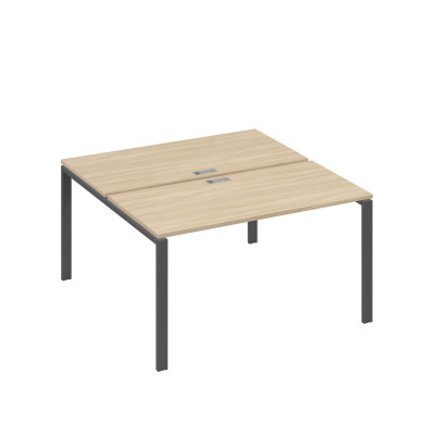 Рабочая станция на металлокаркасе UNO (2х140) дуб скандинавский / металлокаркас антрацит А4 А1 174 ДК