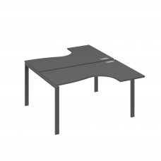 Рабочая станция (2х140) опоры UNO столы Классика антрацит премиум / металлокаркас антрацит А4 А1 181 АР