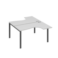 Рабочая станция (2х140) опоры UNO столы Классика серый / металлокаркас антрацит А4 А1 181 СЕ