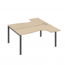 Рабочая станция UNO (2х160) со столами эргономичными дуб скандинавский / металлокаркас антрацит А4 А1 182 ДК