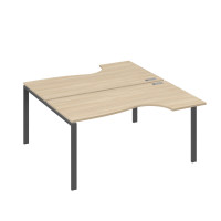 Станция на каркасе UNO (2х160) столы Классика дуб скандинавский / металлокаркас антрацит А4 А1 185 ДК