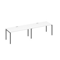 Рабочая станция на металлокаркасе DUE (2х160) белый премиум / металлокаркас антрацит А4 А2 025-2 БП