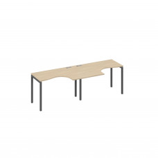 Рабочая станция столы Классика каркас DUE (2х120) дуб скандинавский / металлокаркас антрацит А4 А2 031-2 ДК