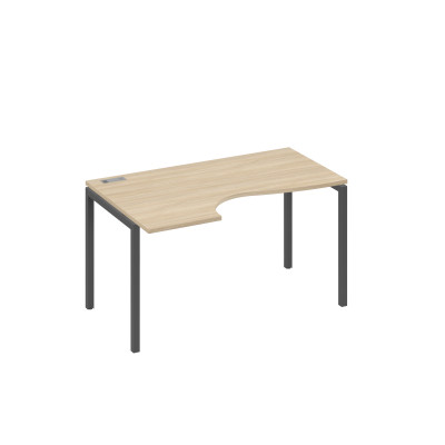 Стол "Классика" эргономичный левый на металлокаркасе DUE дуб скандинавский / металлокаркас антрацит А4 А2 043 ДК