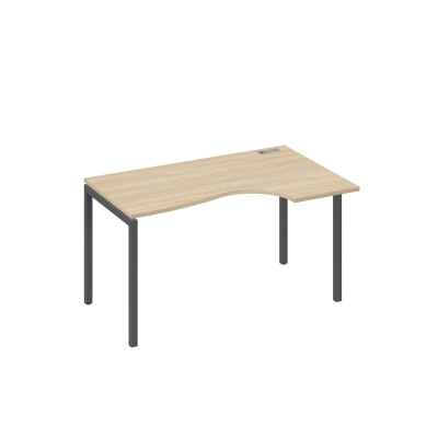Стол на металлокаркасе DUE "Классика" эргономичный правый дуб скандинавский / металлокаркас антрацит А4 А2 044 ДК