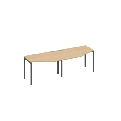 Рабочая станция DUE (2х120) столы эргономичные Техно натуральный дуб / металлокаркас антрацит А4 А2 051-2 НД