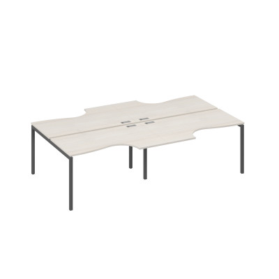 Рабочая станция с каркасом DUE 4х140 столы Классика дуб / металлокаркас антрацит А4 А2 184-2 ДШ