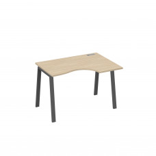 Стол на металлокаркасе TRE правый "Классика" эргономичный дуб скандинавский / металлокаркас антрацит А4 А3 042 ДК
