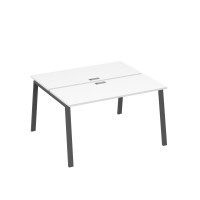 Станция 2х140 с опорами TRE офисная белый премиум / металлокаркас антрацит А4 А3 171 БП