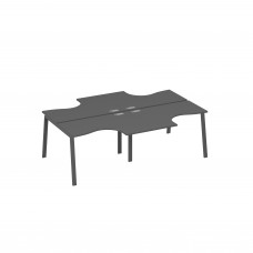 Рабочая станция (4х120) на каркасе TRE столы Классика антрацит премиум / металлокаркас антрацит А4 А3 180-2 АР