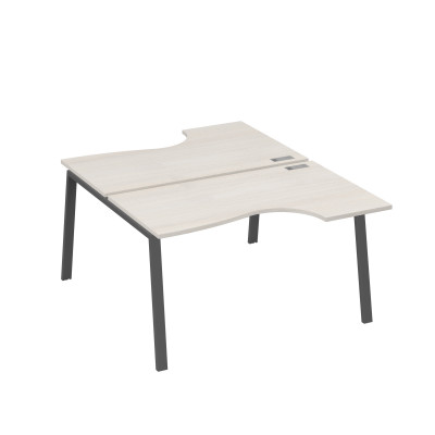 Рабочая станция столы (2х140) эргономичные Классика каркасTRE дуб / металлокаркас антрацит А4 А3 184 ДШ