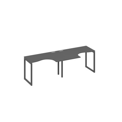 Рабочая станция столы Классика опоры QUATTRO (2х120) антрацит премиум / металлокаркас антрацит А4 А4 031-2 АР