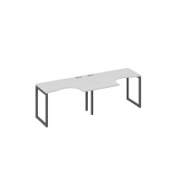 Рабочая станция столы Классика опоры QUATTRO (2х120) серый / металлокаркас антрацит А4 А4 031-2 СЕ