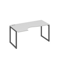 Стол эргономичный левый "Классика" на металлокаркасе QUATTRO серый / металлокаркас антрацит А4 А4 045 СЕ