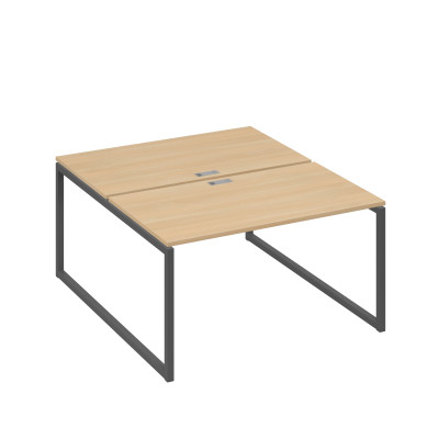 Рабочая станция QUATTRO (2х140) опоры металлокаркас натуральный дуб / металлокаркас антрацит А4 А4 177 НД