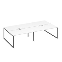 Станция со столами 4х160 на каркасе QUATTRO белый премиум / металлокаркас антрацит А4 А4 178-2 БП