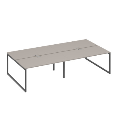 Станция со столами 4х160 на каркасе QUATTRO мокко премиум / металлокаркас антрацит А4 А4 178-2 МП