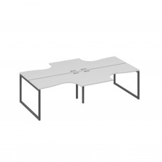 Рабочая станция со столами (4х140) Классика опоры QUATTRO серый / металлокаркас антрацит А4 А4 181-2 СЕ