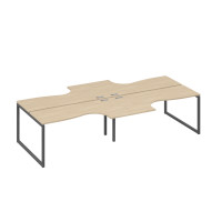 Рабочая станция столы (4х160) Классика каркас QUATTRO дуб скандинавский / металлокаркас антрацит А4 А4 182-2 ДК