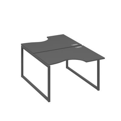 Рабочая станция столы Классика QUATTRO (2х120) антрацит премиум / металлокаркас антрацит А4 А4 183 АР