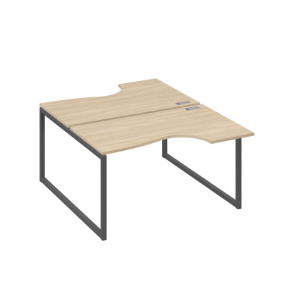 Рабочая станция каркас QUATTRO (2х140) столы Классика дуб скандинавский / металлокаркас антрацит А4 А4 184 ДК